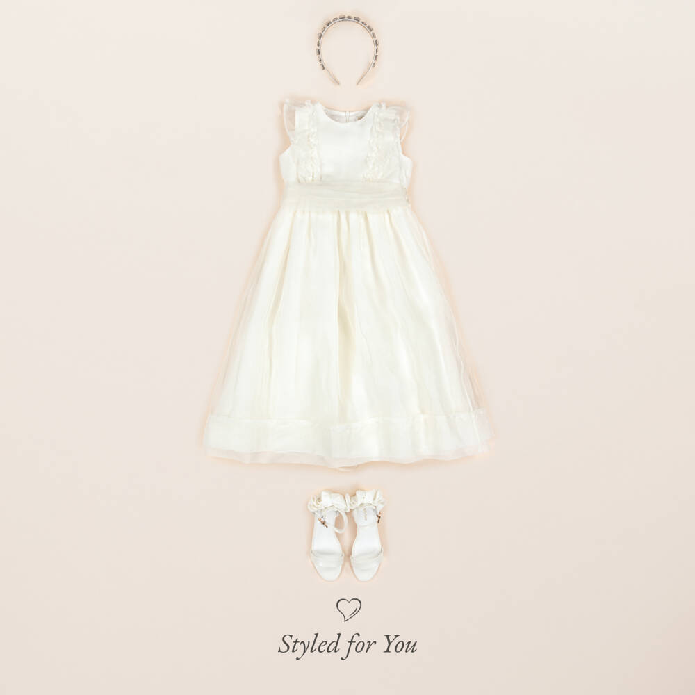 Graci-Girls Off-White Diamanté Hairband | Childrensalon Outlet