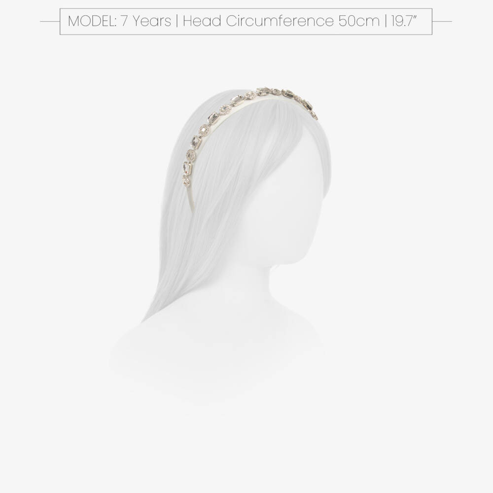 Graci-Girls Off-White Diamanté Hairband | Childrensalon Outlet