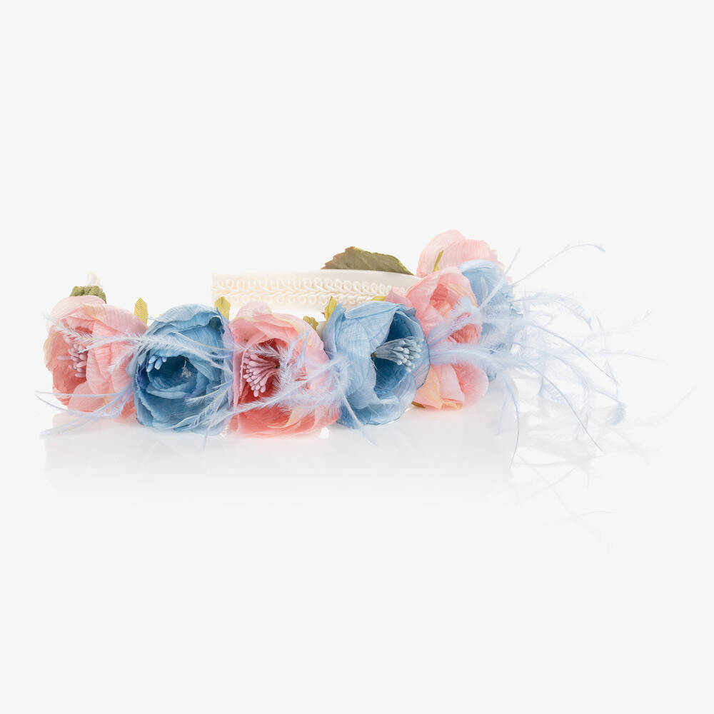 Graci-Girls Pink & Blue Floral Hairband | Childrensalon Outlet