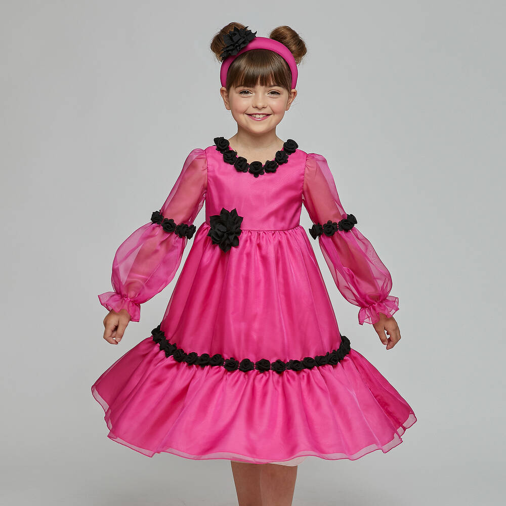 Graci-Розовое шифоновое платье для девочек | Childrensalon Outlet