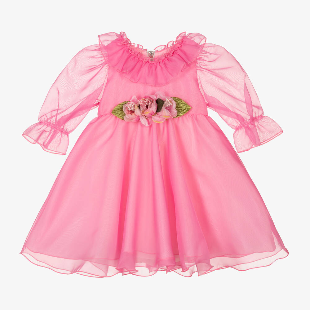 Graci - Girls Pink Chiffon Dress | Childrensalon