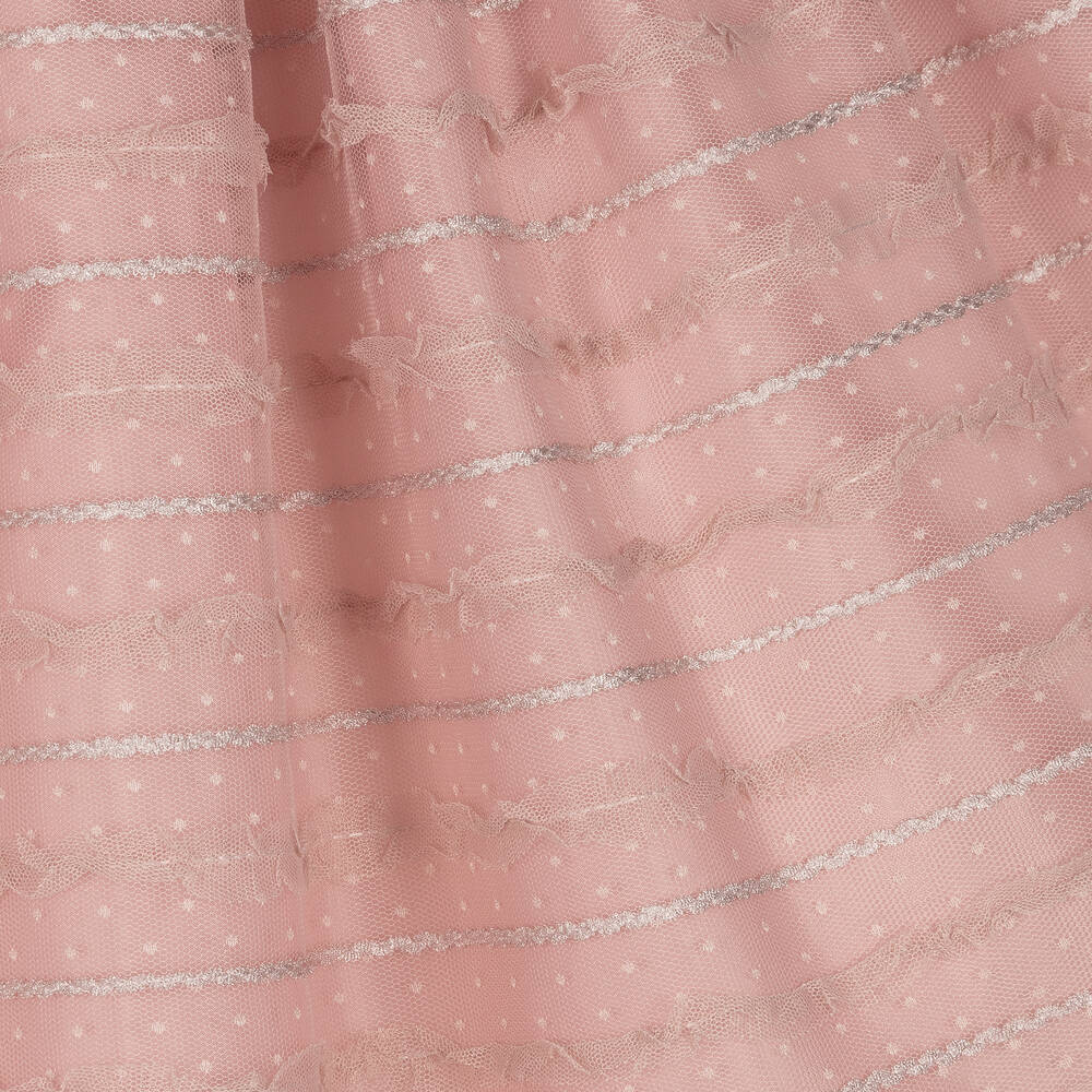 Graci-Розовое платье из тюля с вышивкой | Childrensalon Outlet