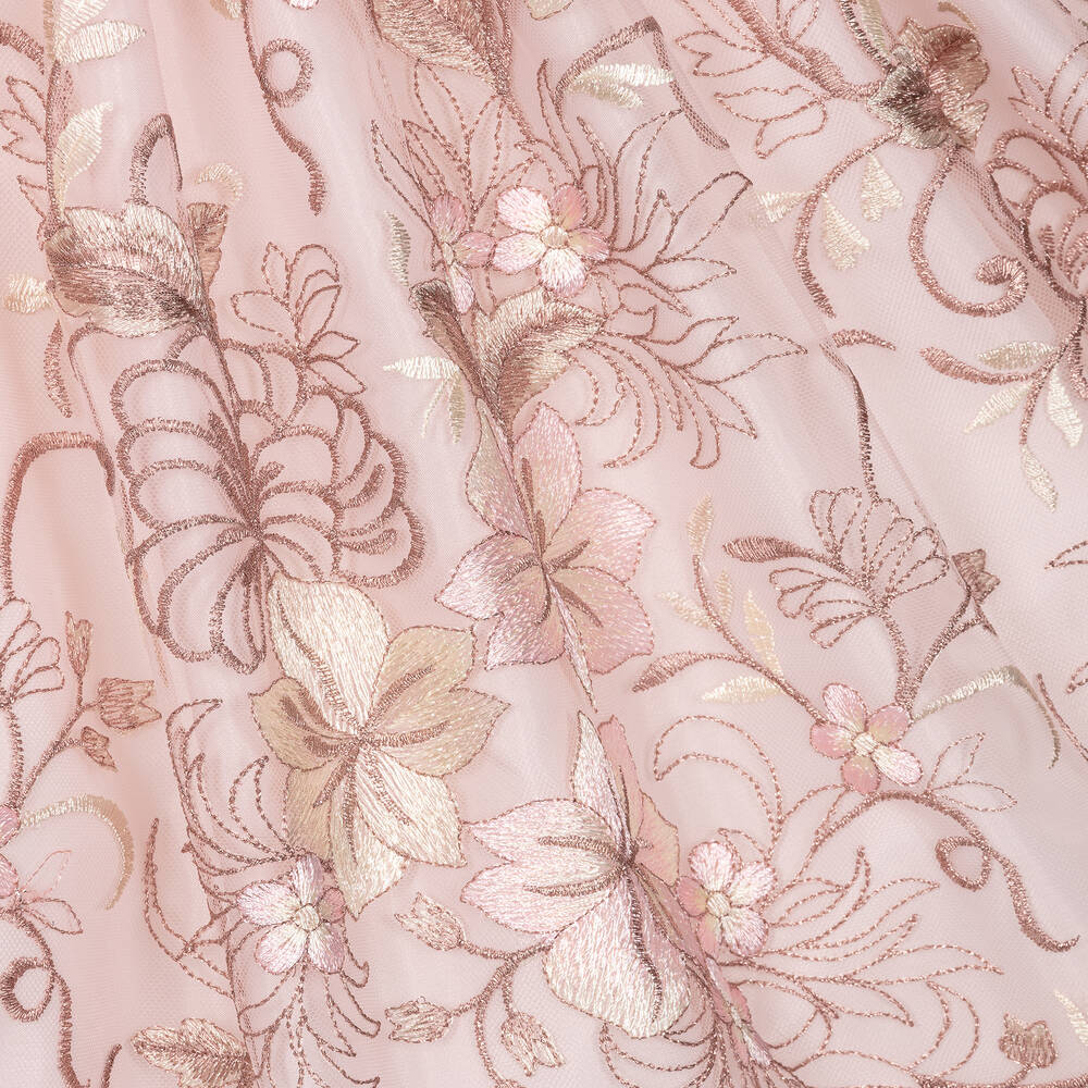 Graci-Girls Pink Embroidered Tulle Dress | Childrensalon Outlet