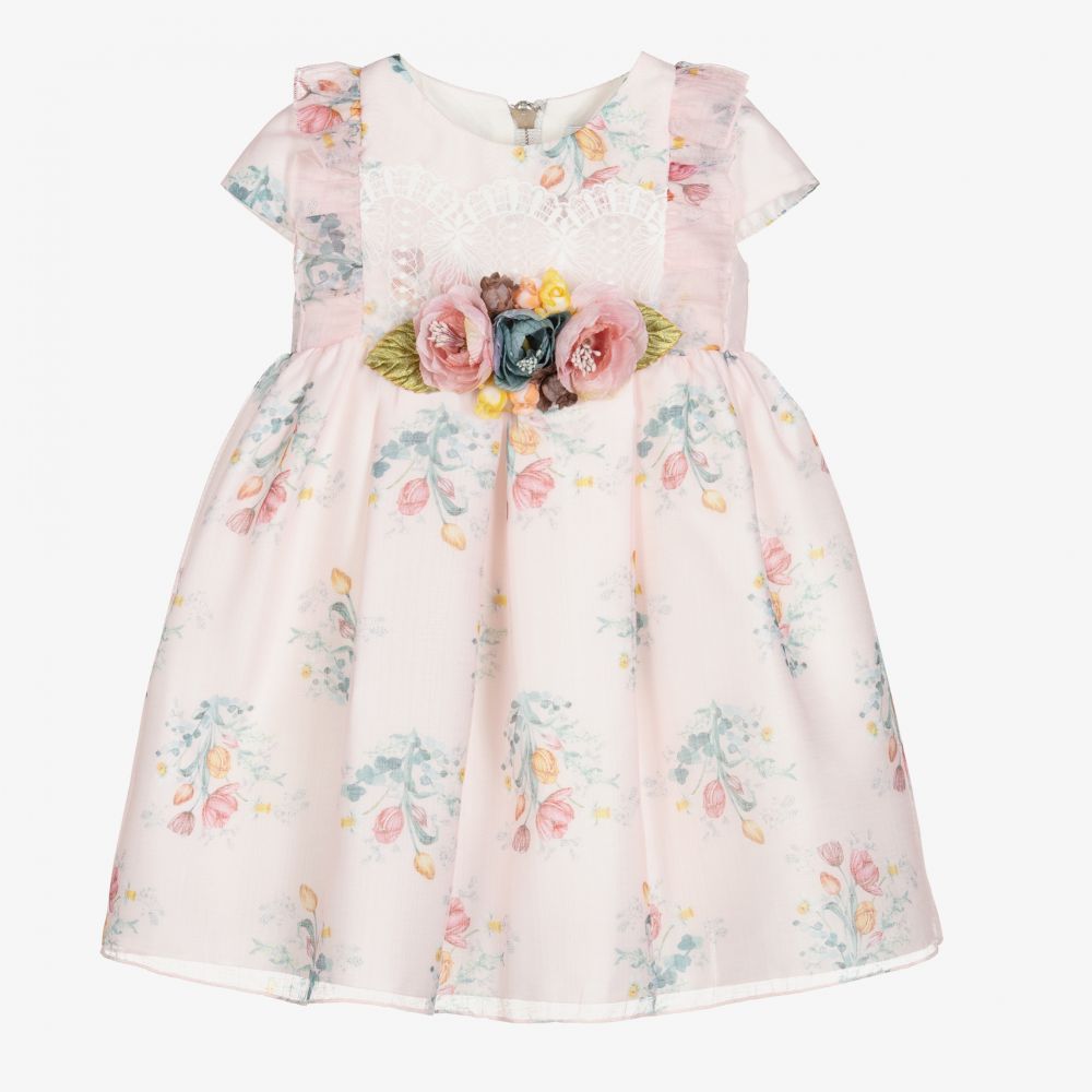 Graci - Robe rose à fleurs Fille  | Childrensalon