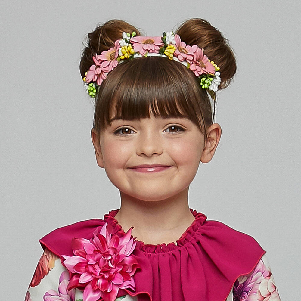 Graci Girls Pink Floral Hairband Childrensalon Outlet