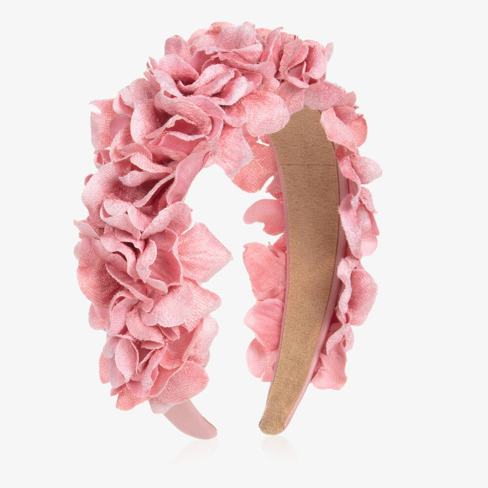 Graci - Rosa Haarreif mit Blumen (M) | Childrensalon