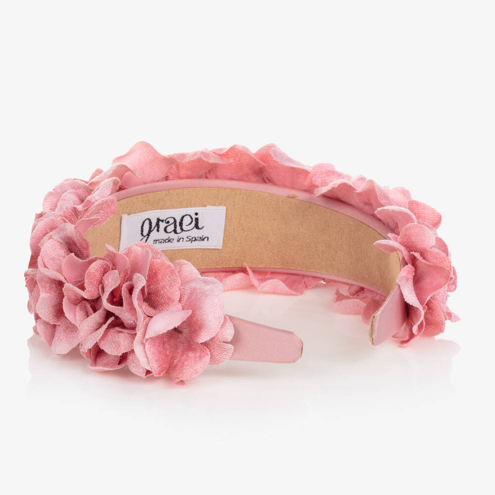 Graci-Girls Pink Floral Hairband | Childrensalon Outlet