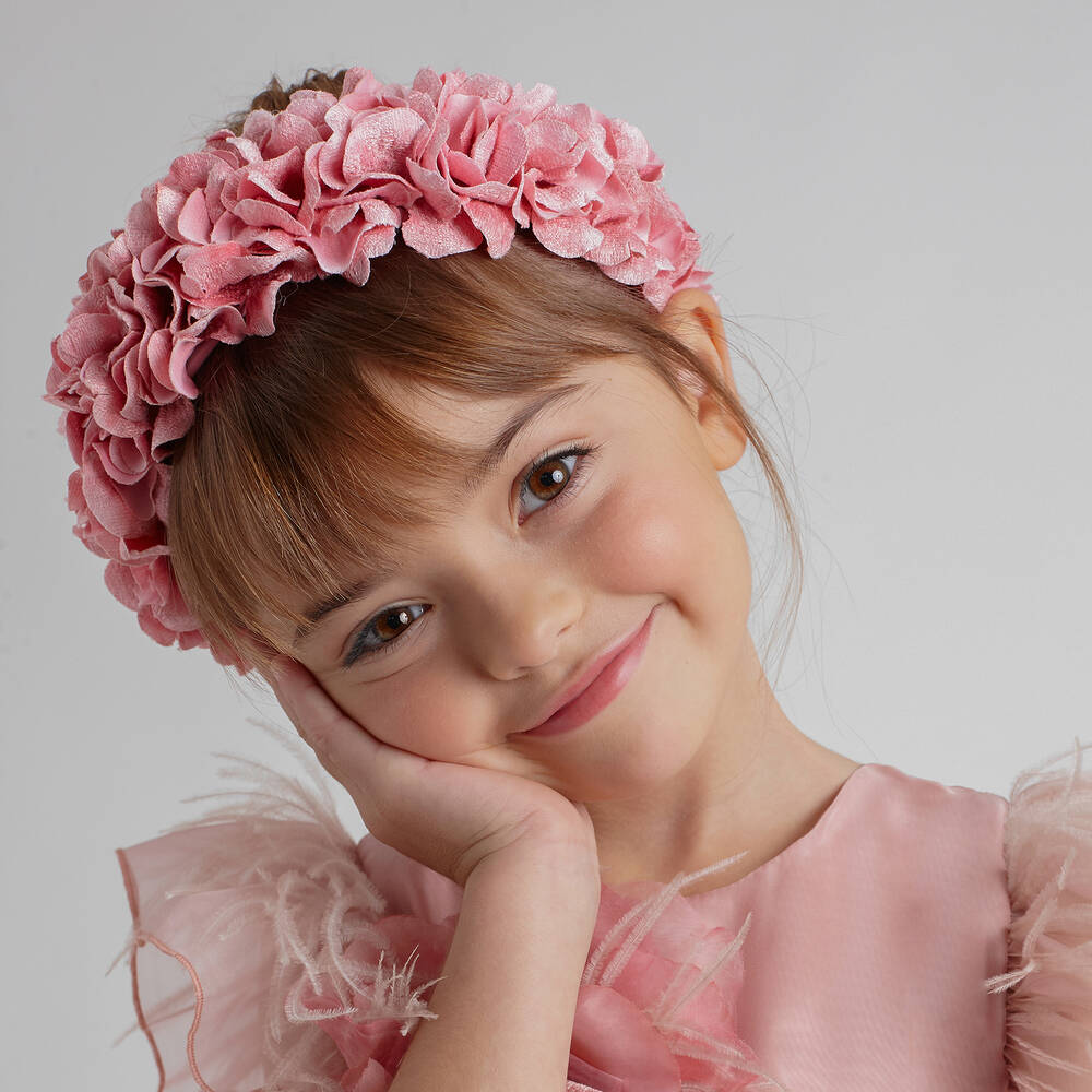 Graci-Girls Pink Floral Hairband | Childrensalon Outlet