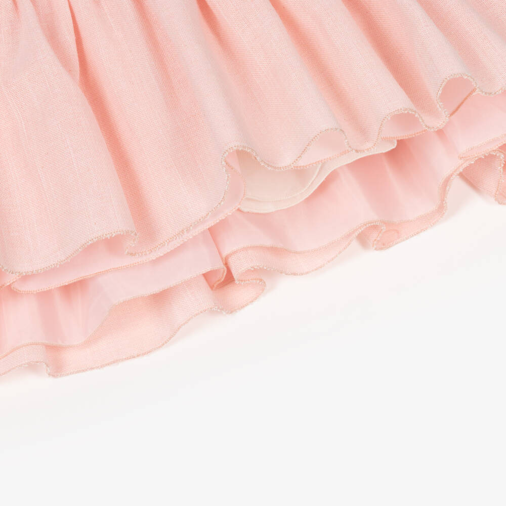 Graci-Льняное платье с цветочным узором розового цвета для девочек | Childrensalon Outlet