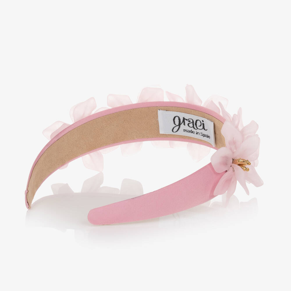 Graci-Girls Pink Flower Hairband | Childrensalon Outlet