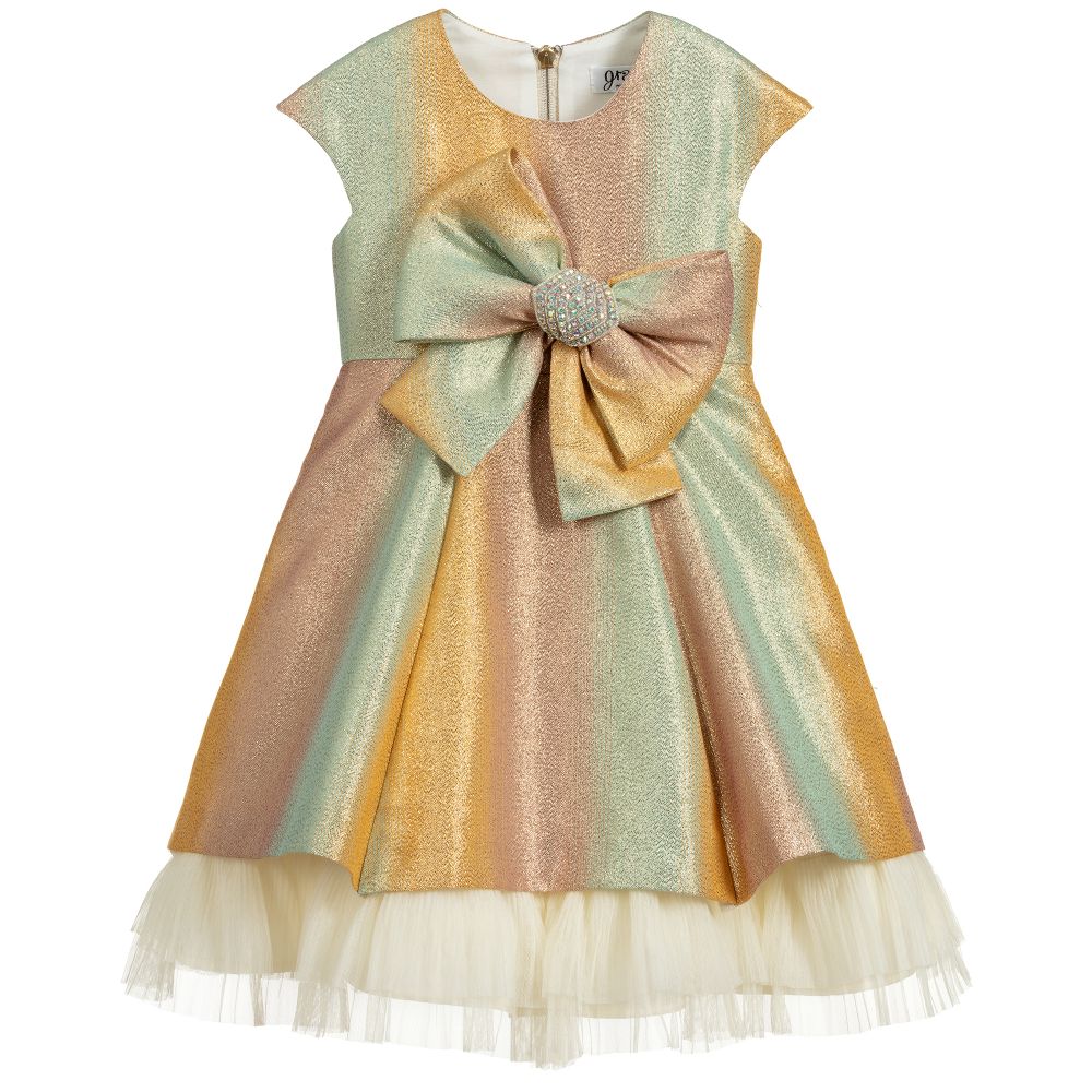 Graci - Girls Pink & Gold Dress | Childrensalon