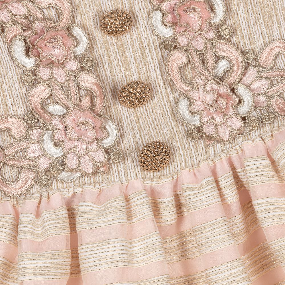 Graci-Розово-золотистое платье с цветами для девочек | Childrensalon Outlet