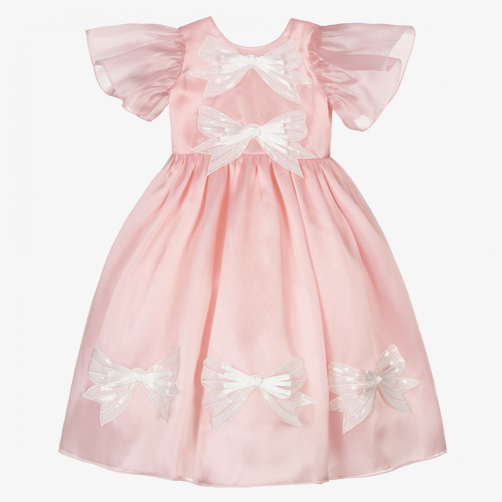 Graci - Robe rose en organza Fille  | Childrensalon