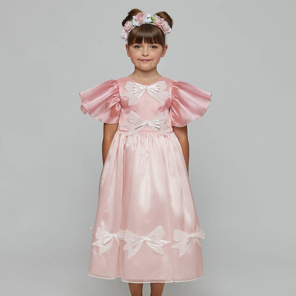 Graci-Розовое платье из органзы для девочек | Childrensalon Outlet