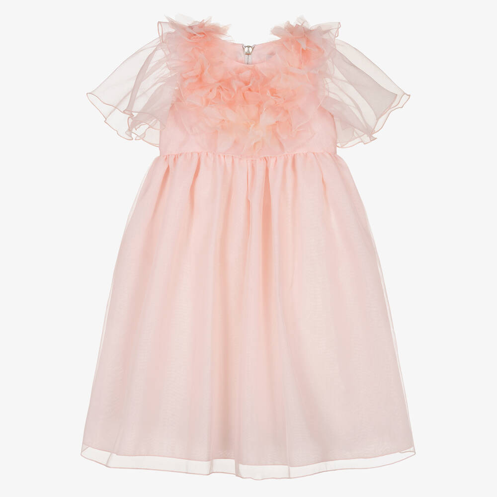 Graci - Girls Pink Organza Dress | Childrensalon