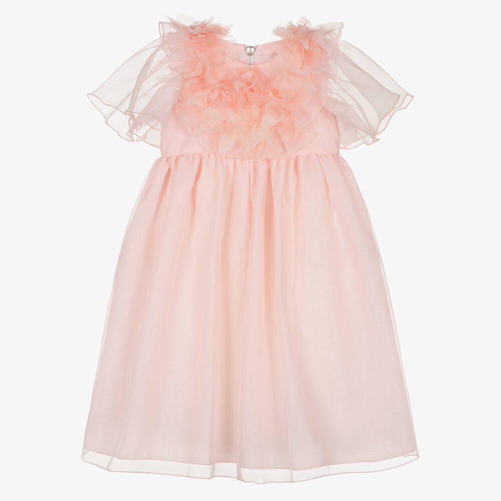 Graci - Robe rose en organza fille | Childrensalon