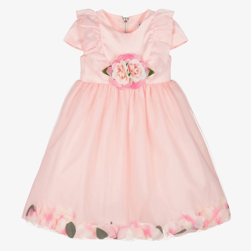 Graci - Robe rose à ourlet pétales fille | Childrensalon