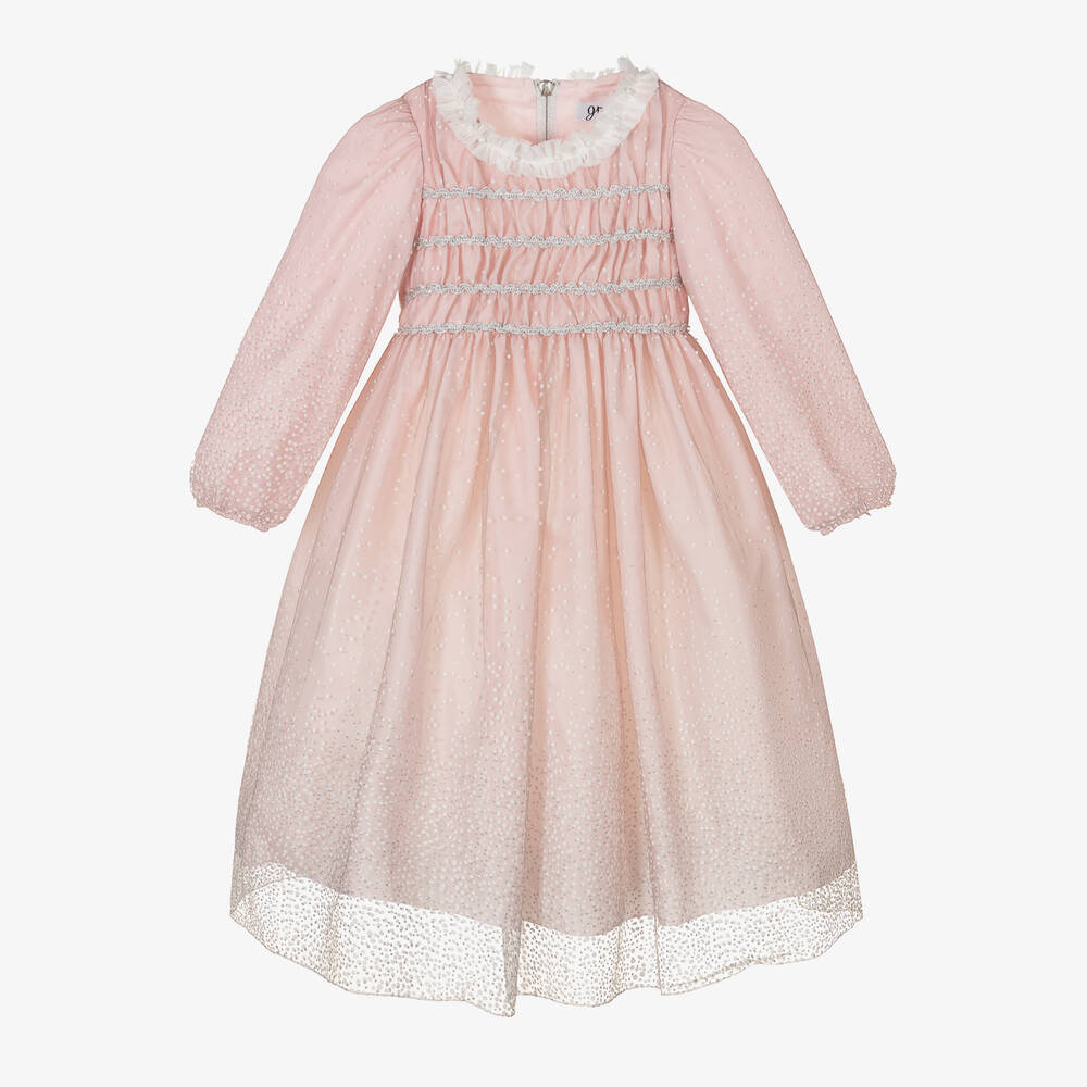 Graci - Girls Pink Tulle Dot Dress | Childrensalon