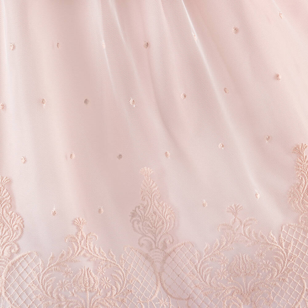 Graci-Girls Pink Tulle Flower Collar Dress | Childrensalon Outlet