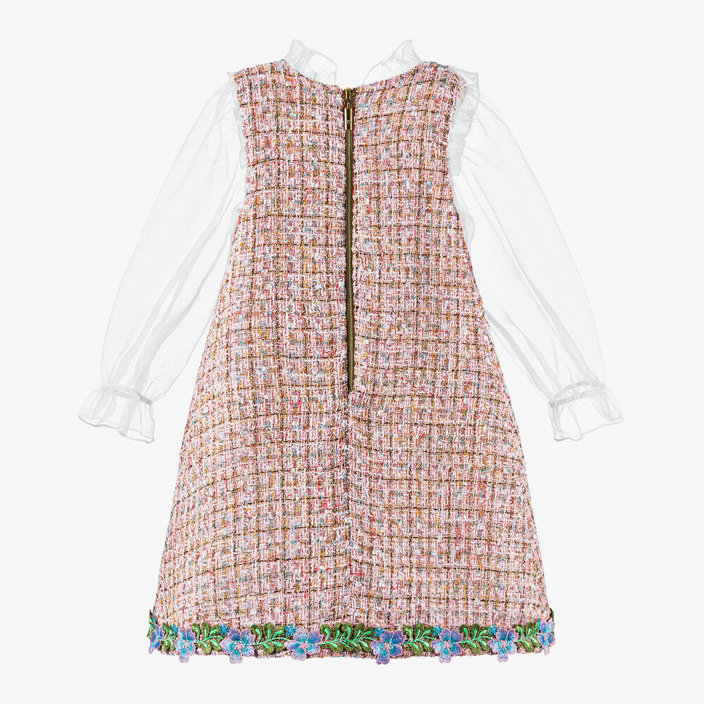 Graci-Розовое платье из твида для девочек | Childrensalon Outlet