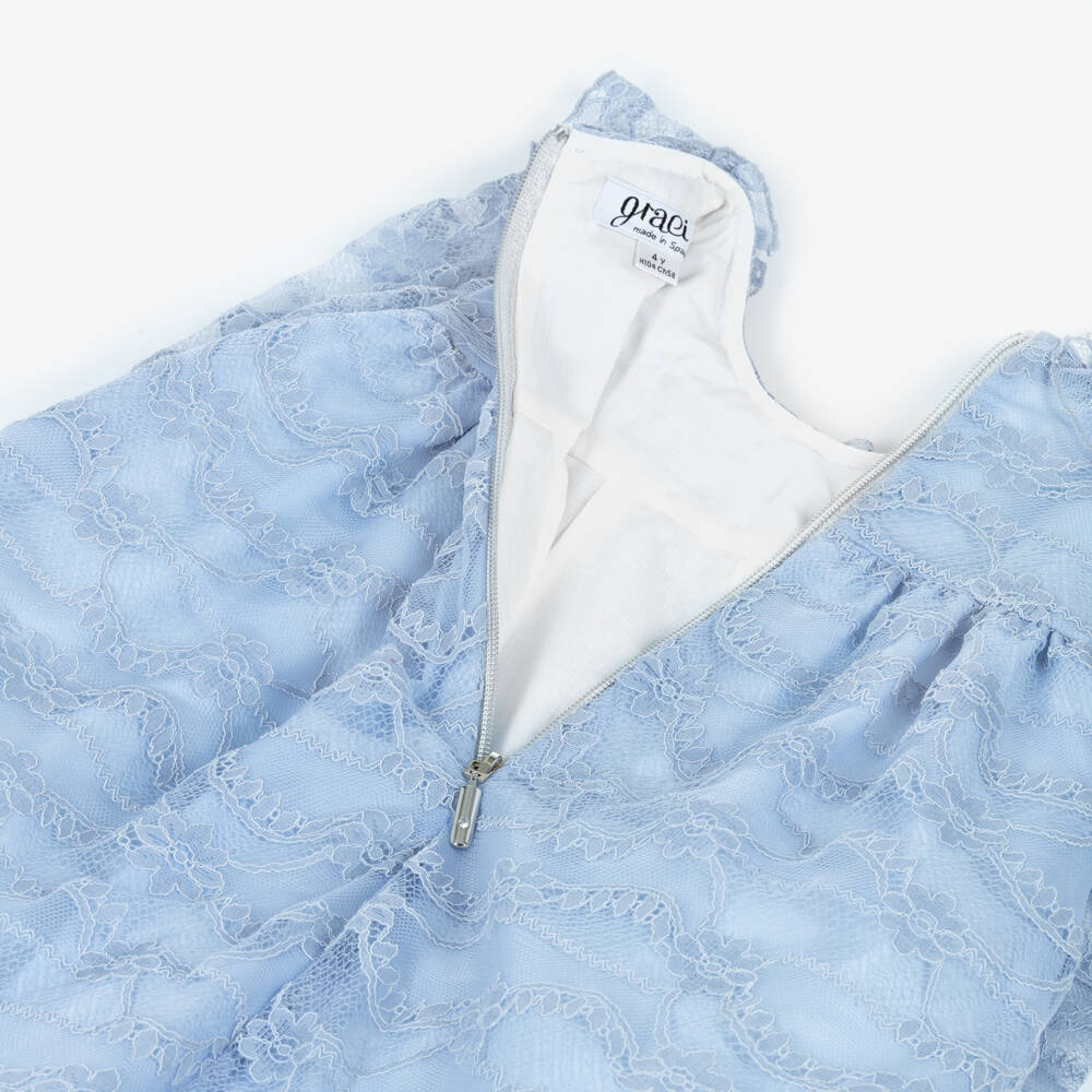 Graci-Girls Powder Blue Lace Dress | Childrensalon Outlet