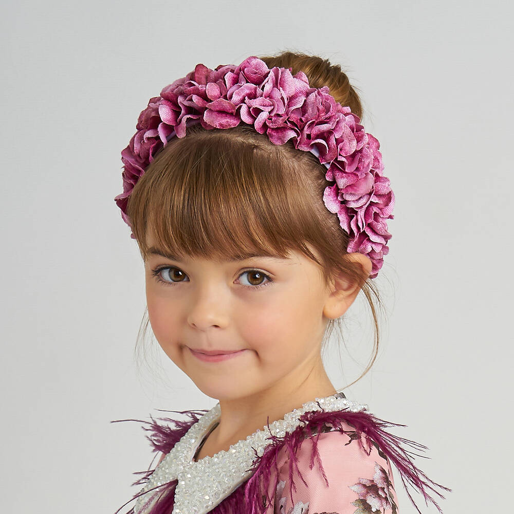 Graci-Girls Purple Floral Hairband | Childrensalon Outlet