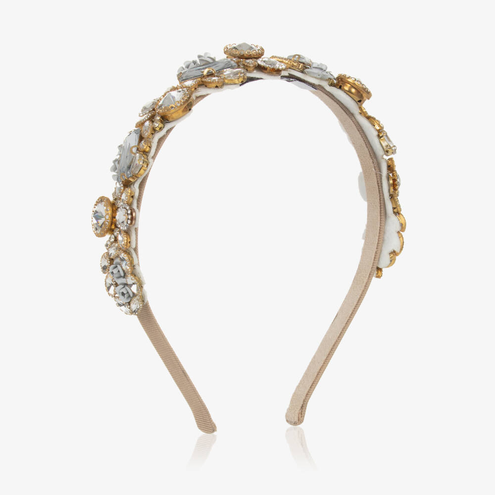 Graci-Girls Radiant Crystal Rose Headband | Childrensalon Outlet