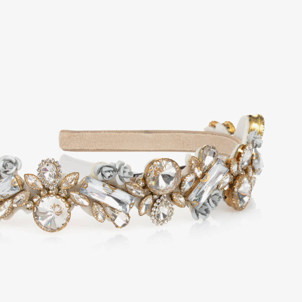 Graci-طوق شعر للبنات مزين بالورود الكريستالية البراقة | Childrensalon Outlet