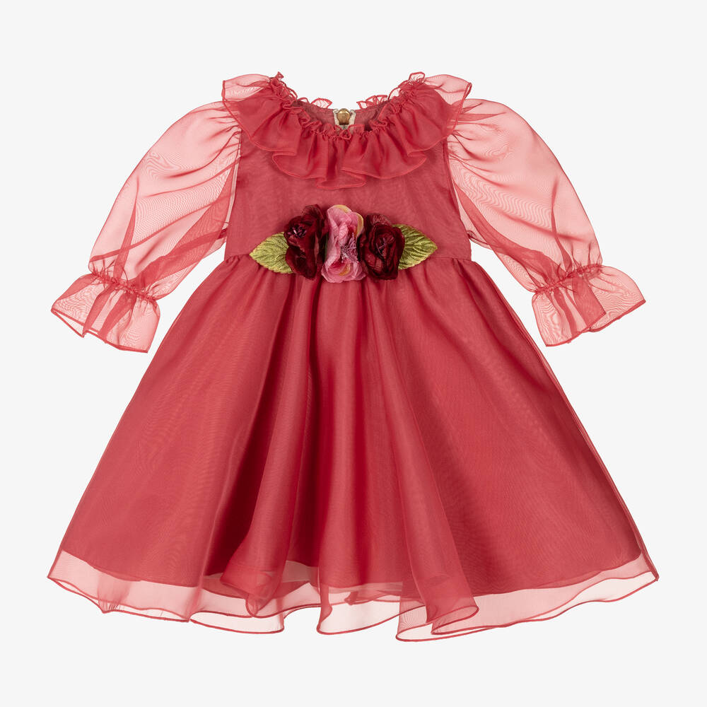 Graci - Robe rouge en mousseline fille | Childrensalon