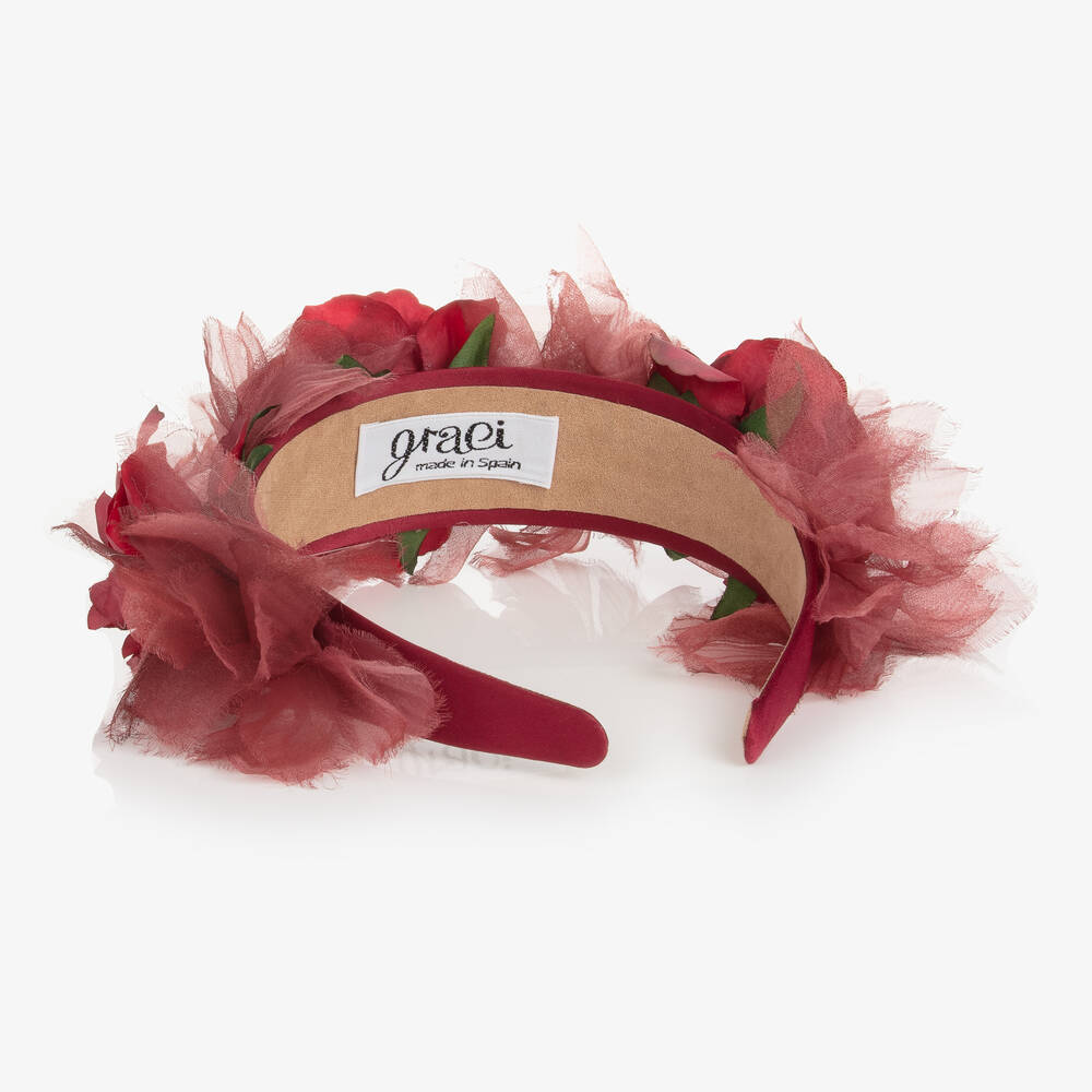 Graci-Красный ободок с цветами | Childrensalon Outlet