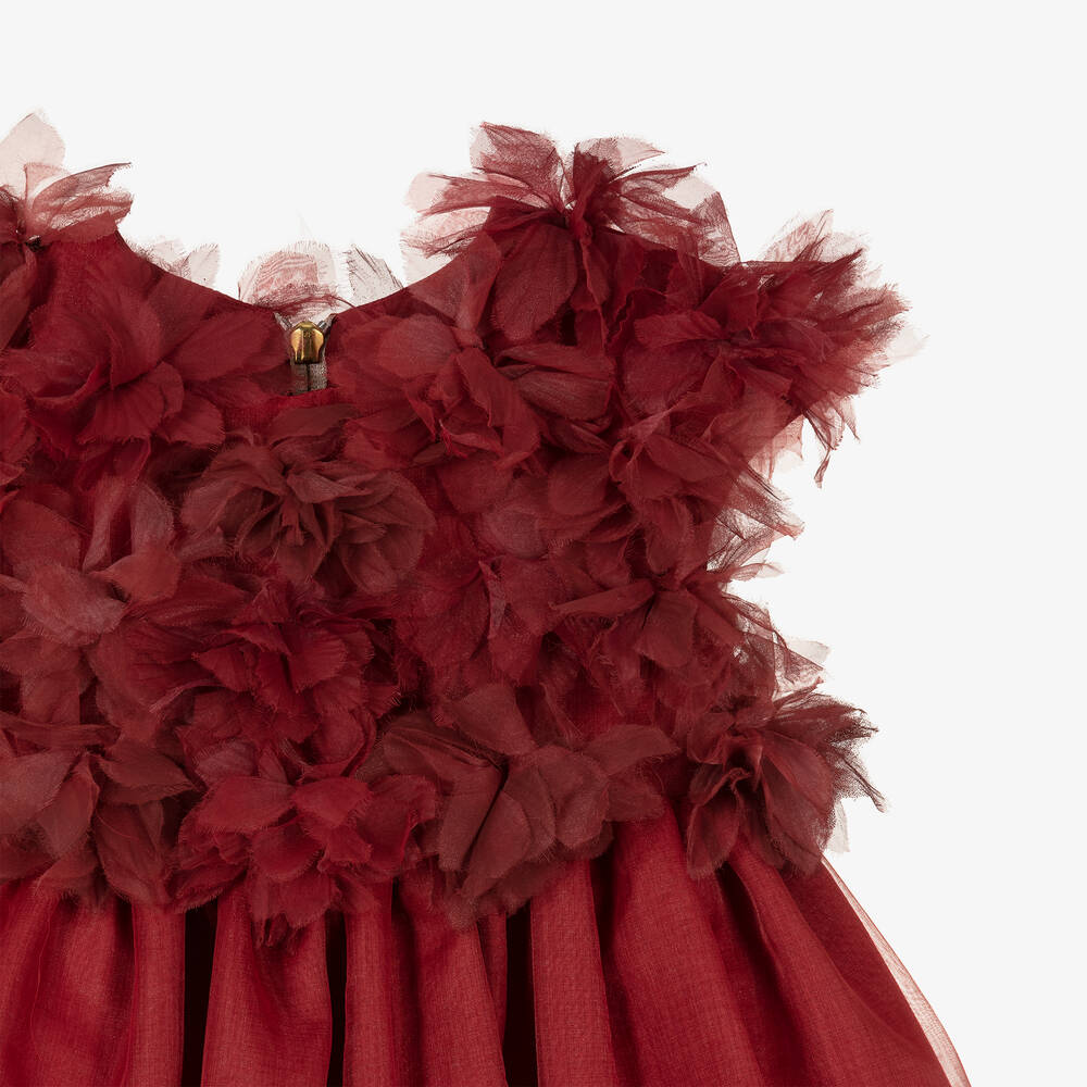 Graci-Красное платье из органзы с цветами | Childrensalon Outlet