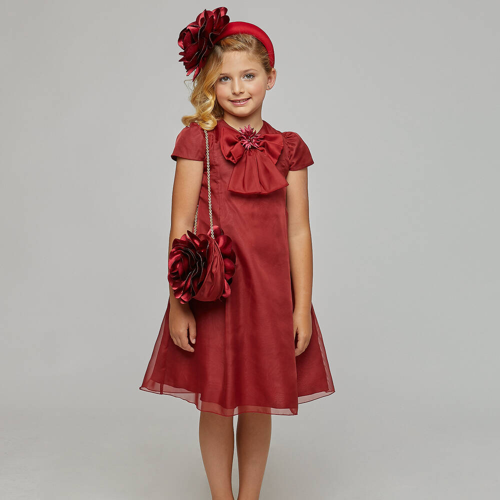 Graci-Красное платье из органзы для девочек | Childrensalon Outlet