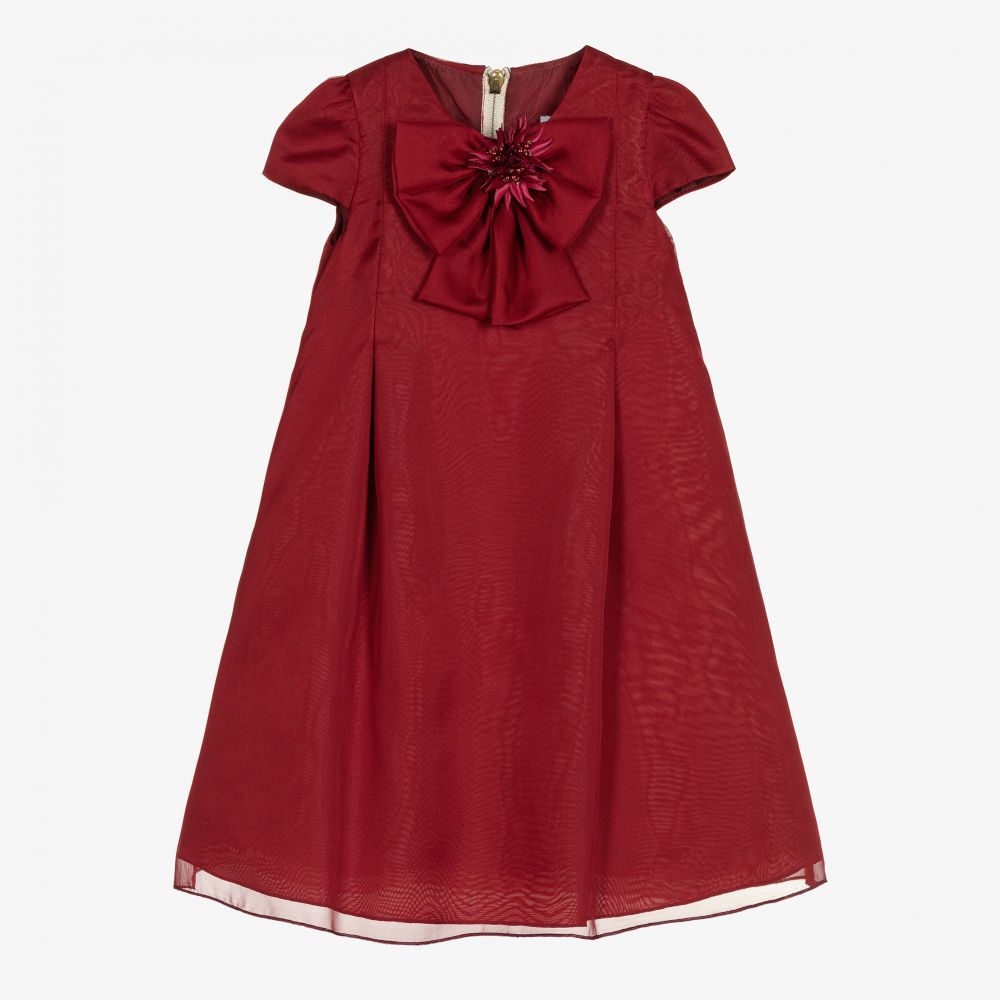 Graci - Robe rouge en organza Fille  | Childrensalon