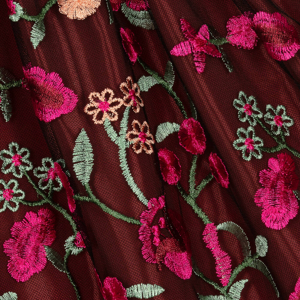 Graci-Girls Red & Pink Floral Tulle Dress | Childrensalon Outlet