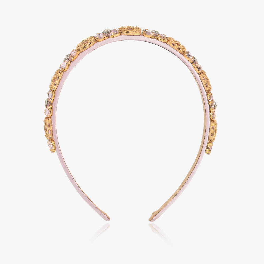Graci-Girls Satin Pink Gem Halo | Childrensalon Outlet