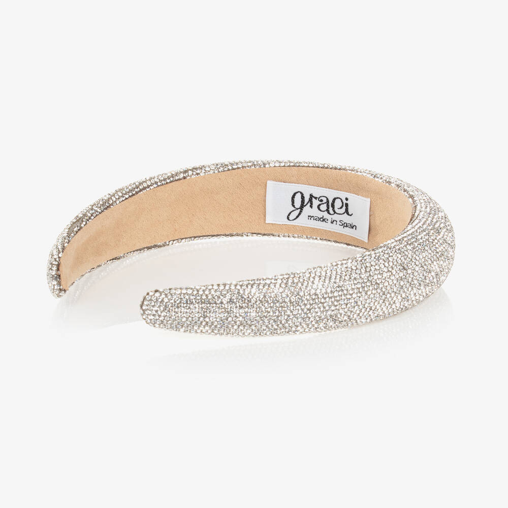 Graci-Girls Silver Diamanté Hairband | Childrensalon Outlet