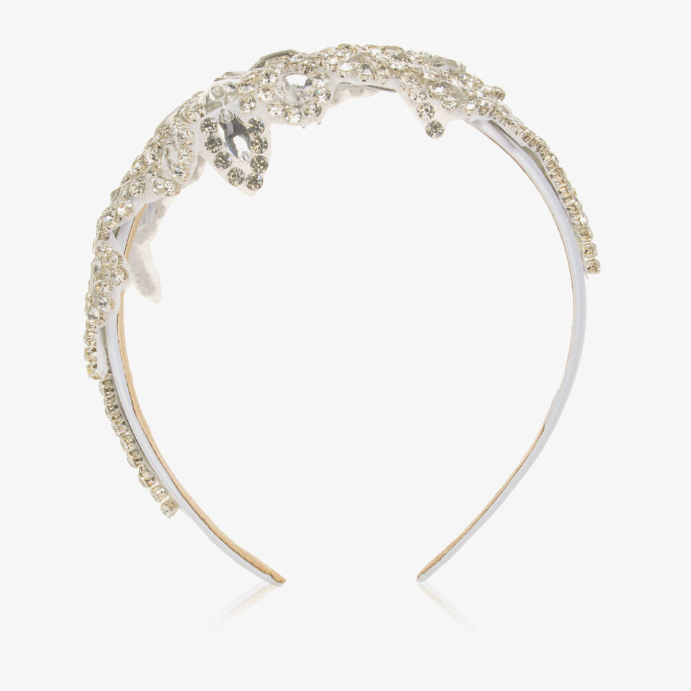 Graci-Girls Silver Diamanté Hairband | Childrensalon Outlet