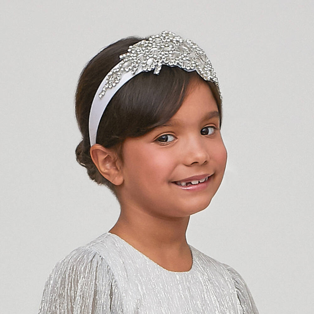 Graci-Girls Silver Diamanté Hairband | Childrensalon Outlet