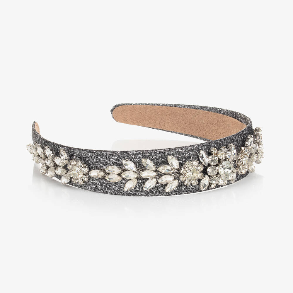 Graci-Girls Sparkling Black Crystal Hairband | Childrensalon Outlet