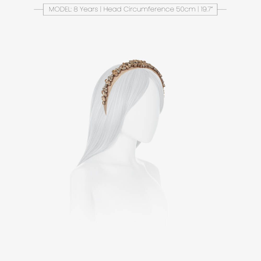 Graci-Girls Sparkling Crystal Gold Headband | Childrensalon Outlet