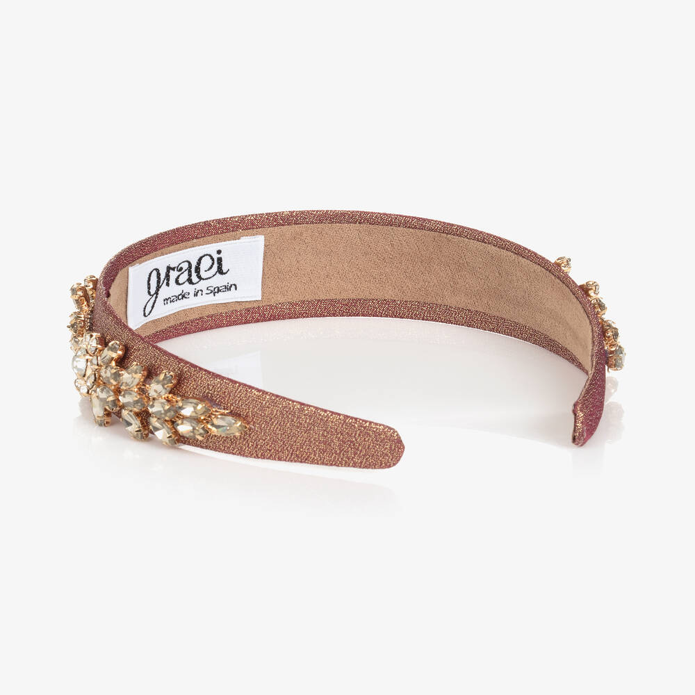 Graci-Girls Sparkling Red Crystal Hairband | Childrensalon Outlet