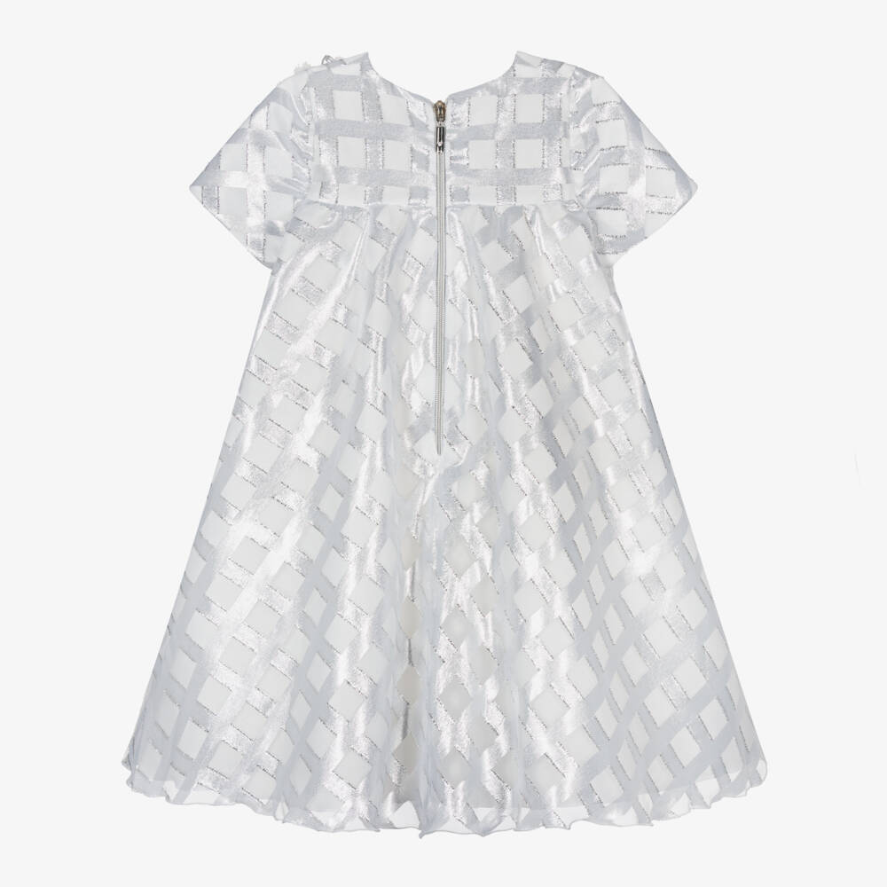Graci-Girls Sparkling Silver Organza Delight | Childrensalon Outlet