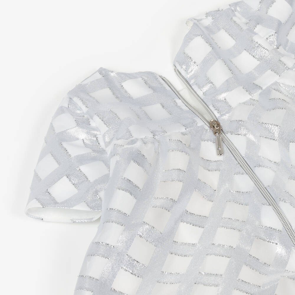 Graci-Girls Sparkling Silver Organza Delight | Childrensalon Outlet
