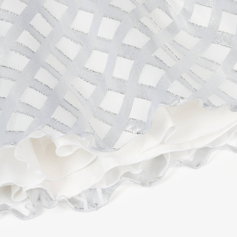 Graci-Girls Sparkling Silver Organza Delight | Childrensalon Outlet