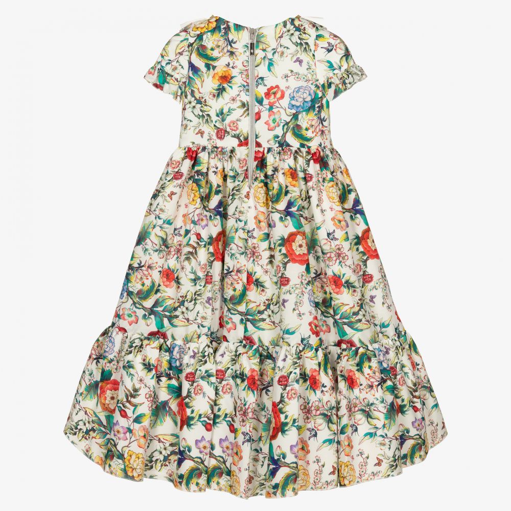 Graci-Girls White Floral Dress  | Childrensalon Outlet