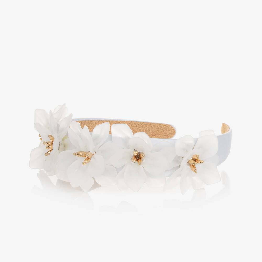 Graci-Girls White Flower Hairband | Childrensalon Outlet