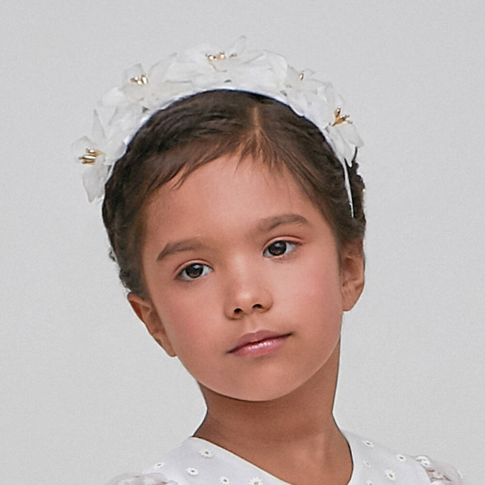 Graci-Girls White Flower Hairband | Childrensalon Outlet