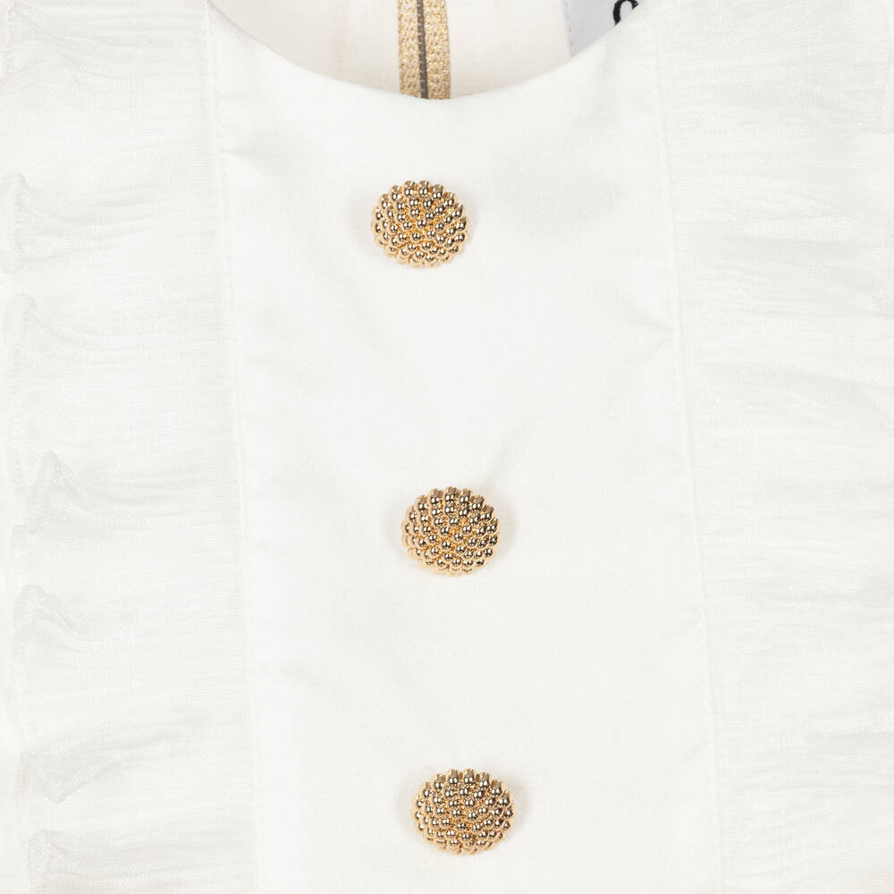 Graci-Girls White & Gold Sequin Dress | Childrensalon Outlet