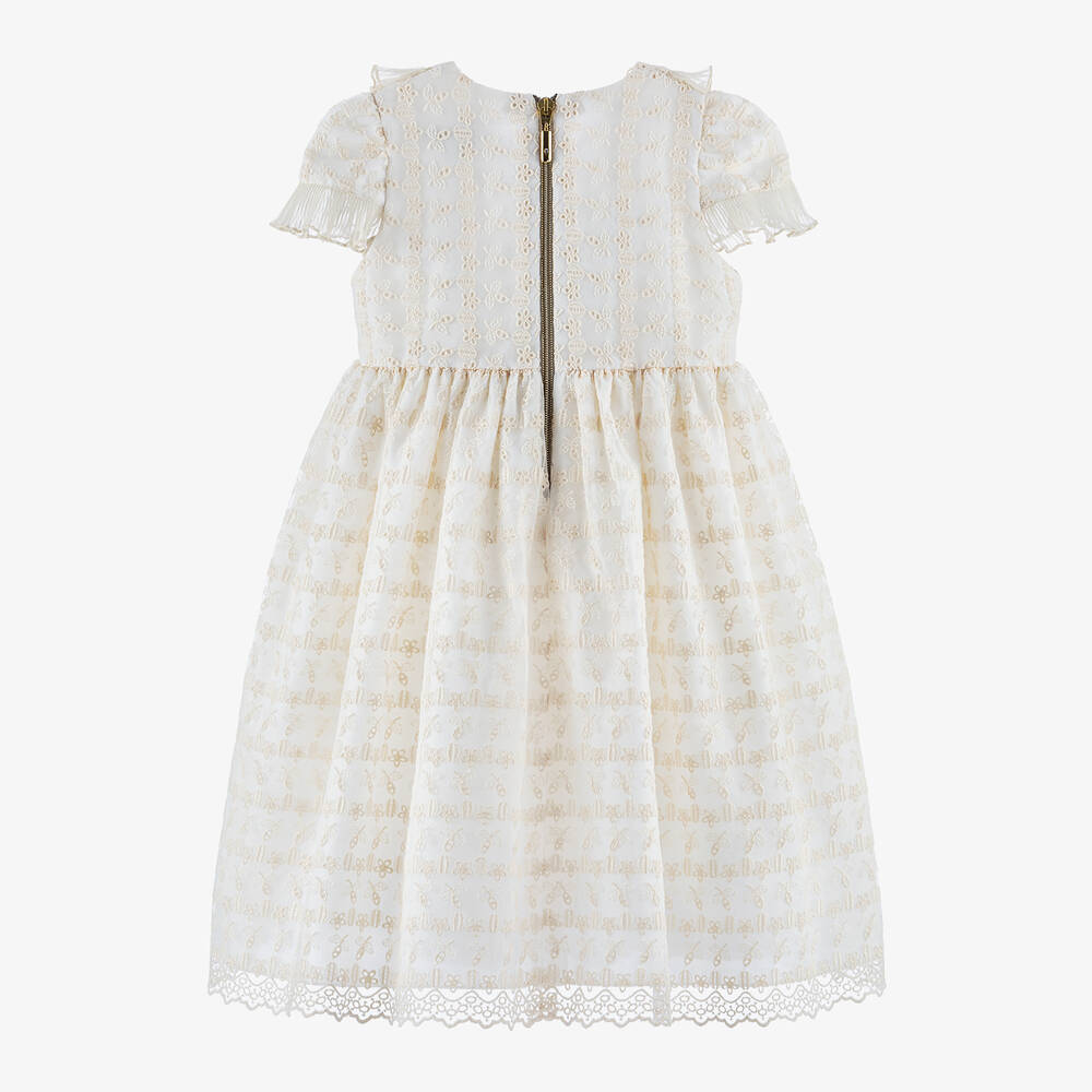 Graci-Girls White & Ivory Tulle Dress | Childrensalon Outlet