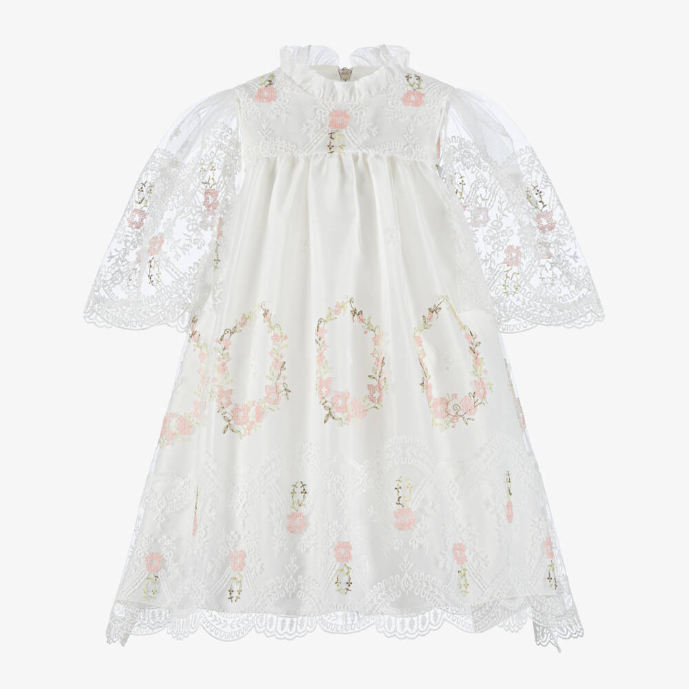 Graci-Кремовое кружевное платье для девочек | Childrensalon Outlet